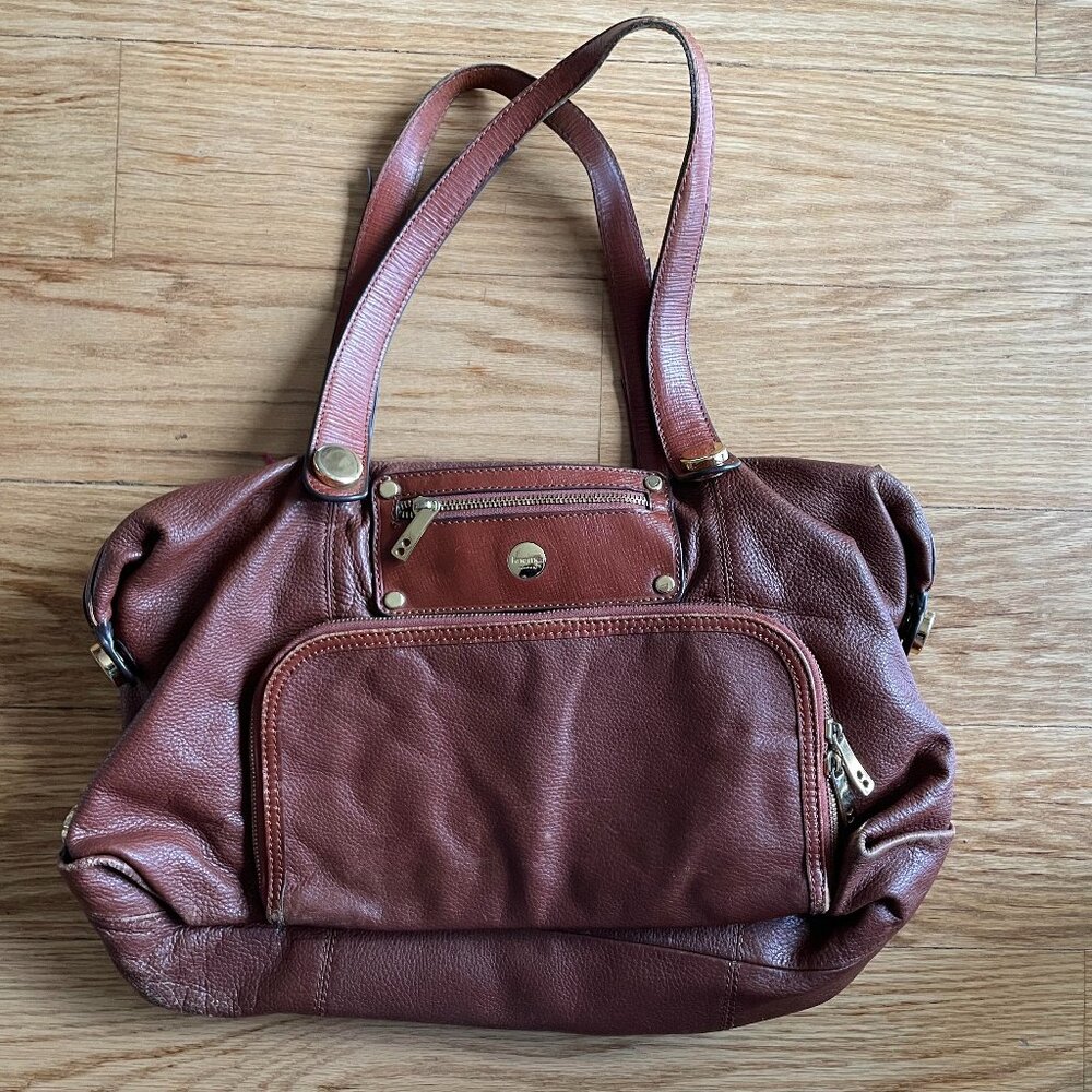 Knomo Lola Leather 15" Laptop Bag in Cognac